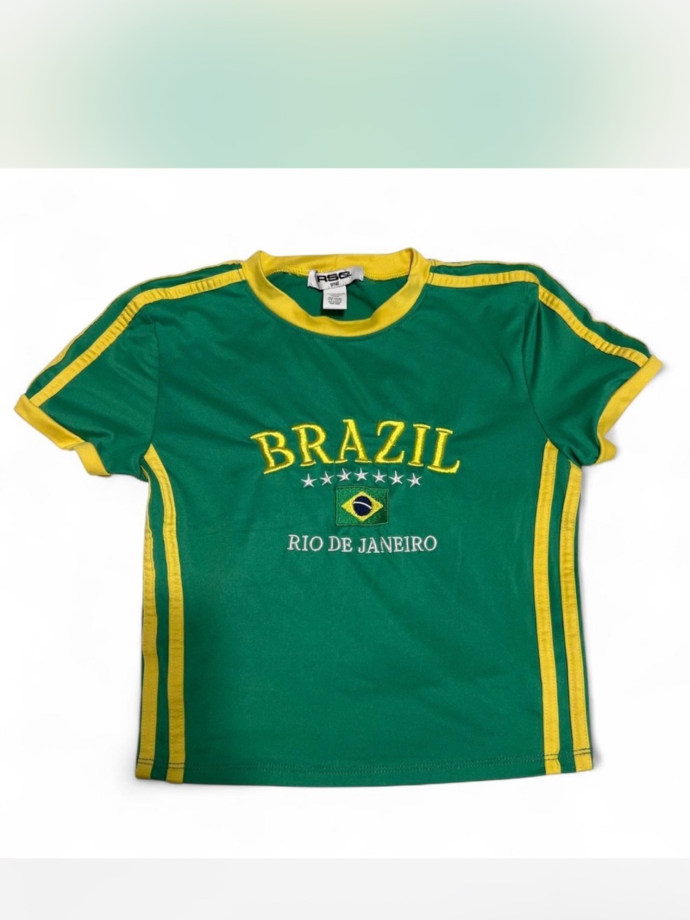 Brazil Rio de Janeiro Green Cropped Tee